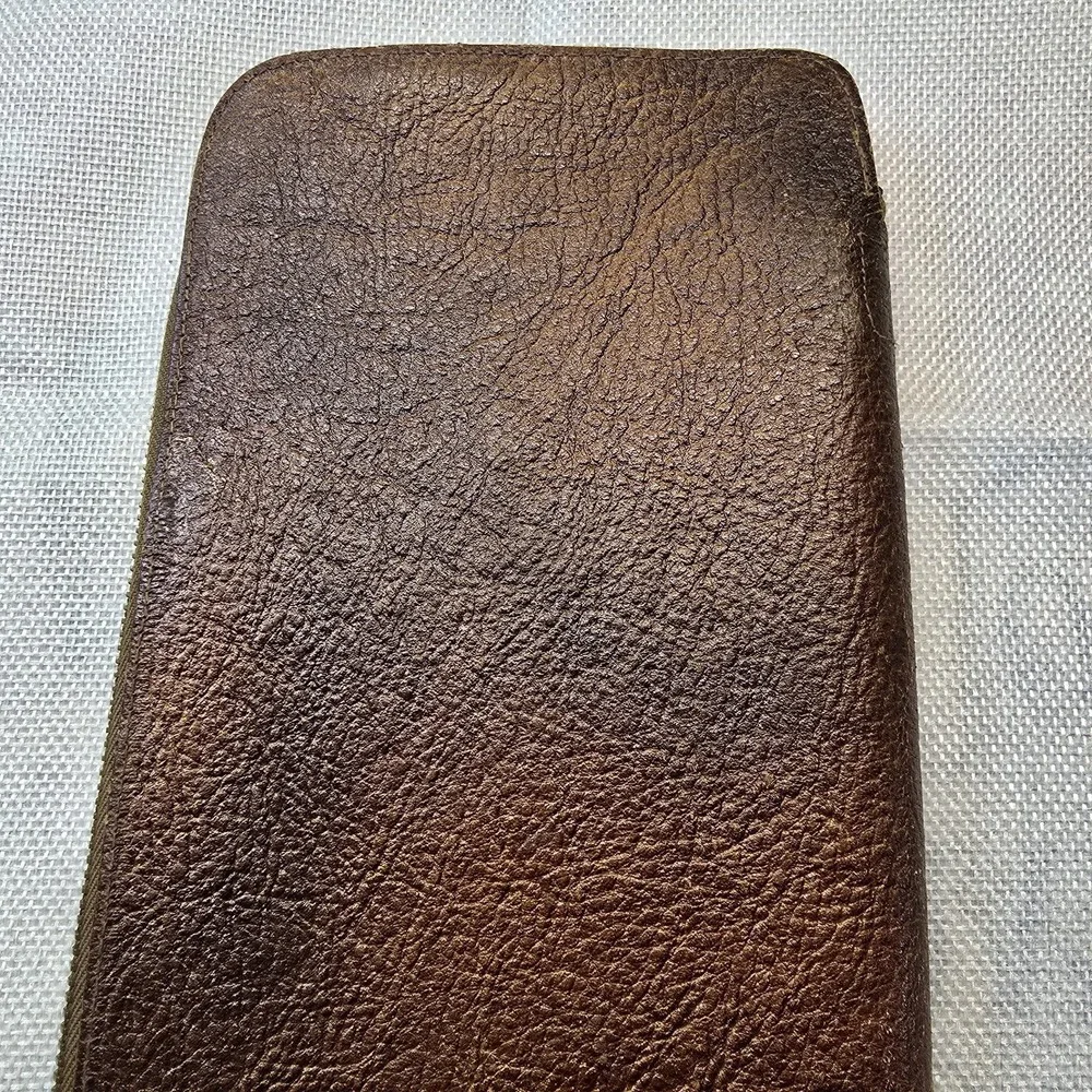 Vtg 1951‎ Midland Co-Op Advertising Leather Valuable Documents Folder Zipper